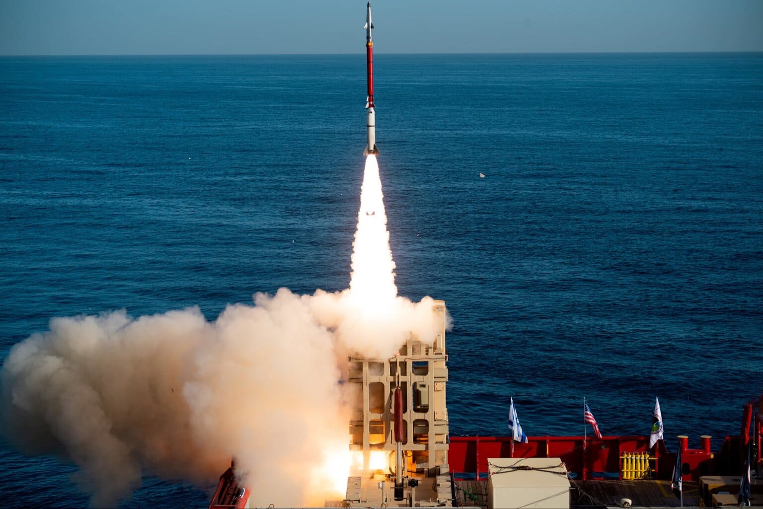 Israel equipped a cargo vessel with the David’s Sling air defense system as part of its latest live-fire tests