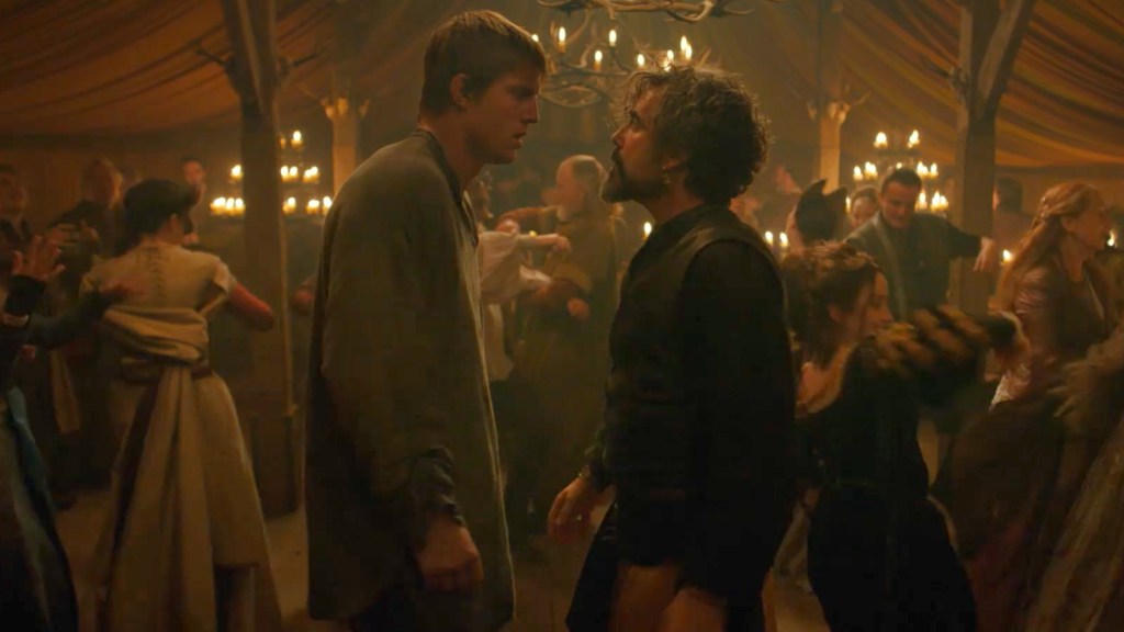 Dunk (Peter Claffey) and Lyonel Baratheon (Daniel Ings) in A Knight of the Seven Kingdoms