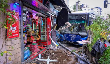 10 injured, one of them seriously, after bus crashes into store in Ramat Gan