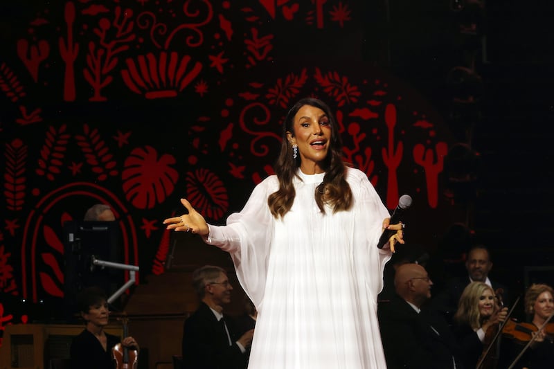 World-renowned vocalist Ivete Sangalo performs during the "Songs of Hope" tour by The Tabernacle Choir and Orchestra at Temple Square at Ginasio do Ibirapuera in São Paulo, Brazil, Friday, Feb. 27, 2026.