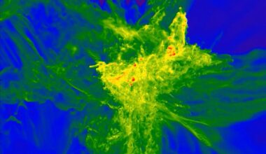 Extreme levels of nitrogen in galaxy GS 3073 can’t be explained by ordinary stars. Credit: Nandal et al