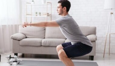 man exercising at home