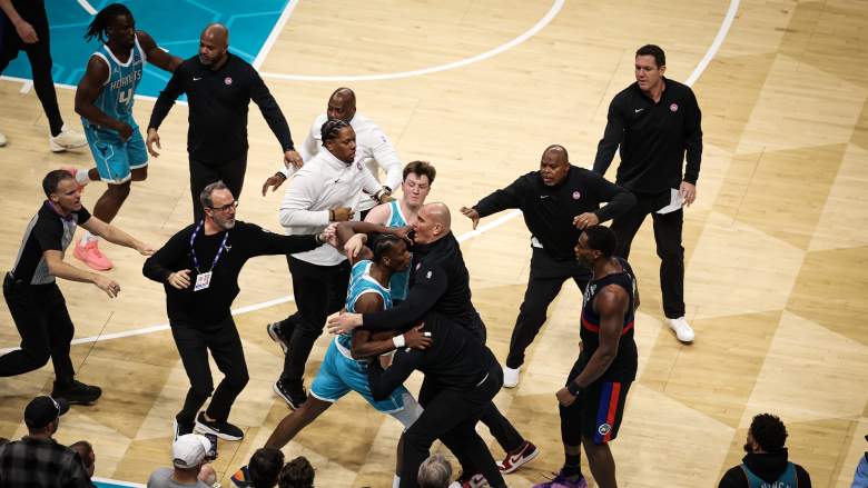 Isaiah Stewart Pistons Hornets fight suspension punishment, Detroit Pistons Charlotte Hornets fight, NBA fight, Pistons Hornets brawl suspensions, NBA brawls, Isaiah Stewart Beef Stew, Jalen Duren, Miles Bridges, Moussa Diabate, JB Bickerstaff, Isaiah Stewart punishment suspension, Isaiah Stewart LeBron James fight brawl video, NBA fights