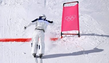 Japan’s Ikuma Horishima finishes wild Olympic dual moguls run backward, wins silver