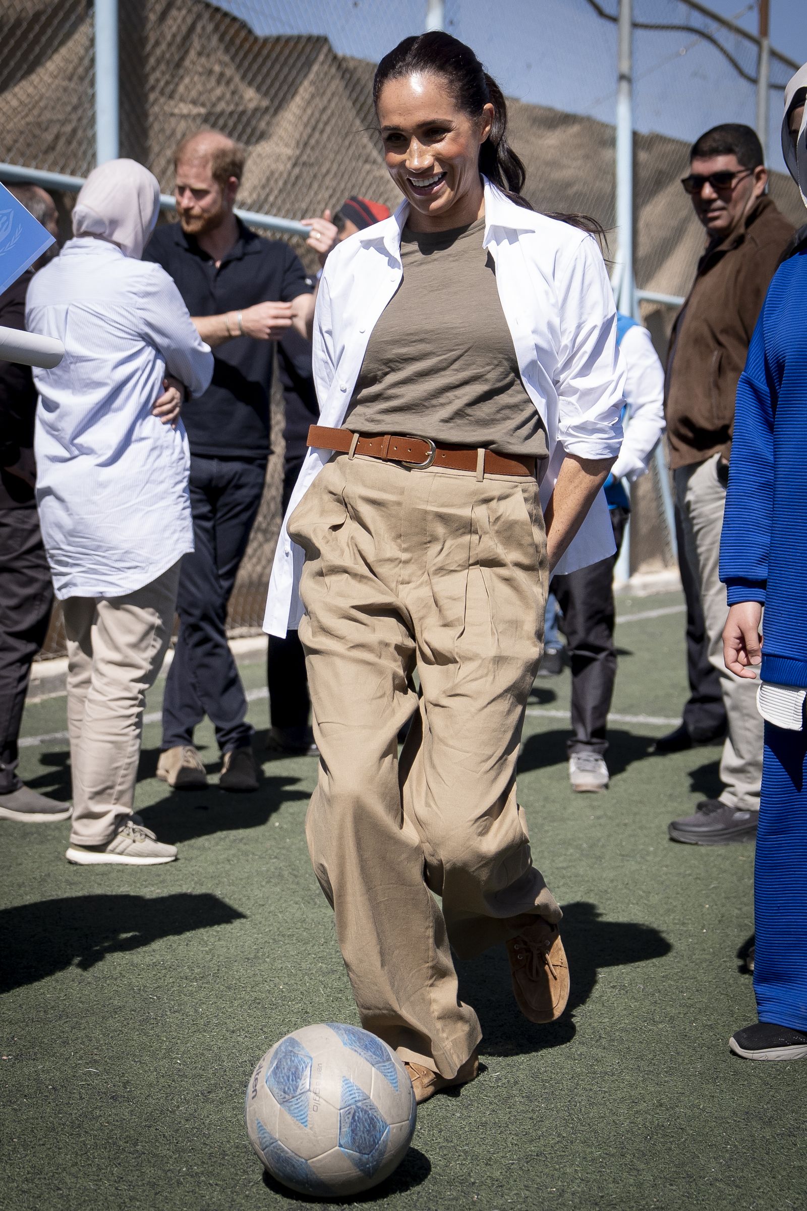 Image may contain Meghan Duchess of Sussex Prince Harry Duke of Sussex Clothing Pants People Person and Adult