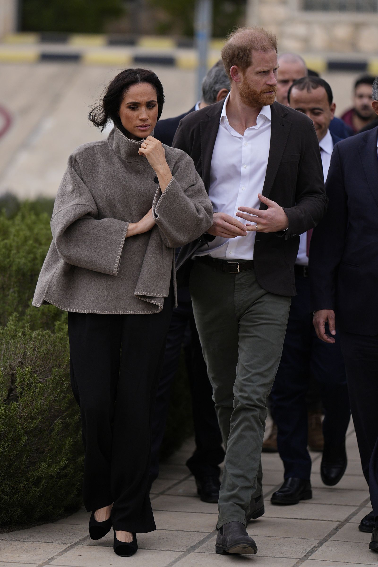 Image may contain Meghan Duchess of Sussex Prince Harry Duke of Sussex Grald Darmanin Peter Bosz Adult and Person