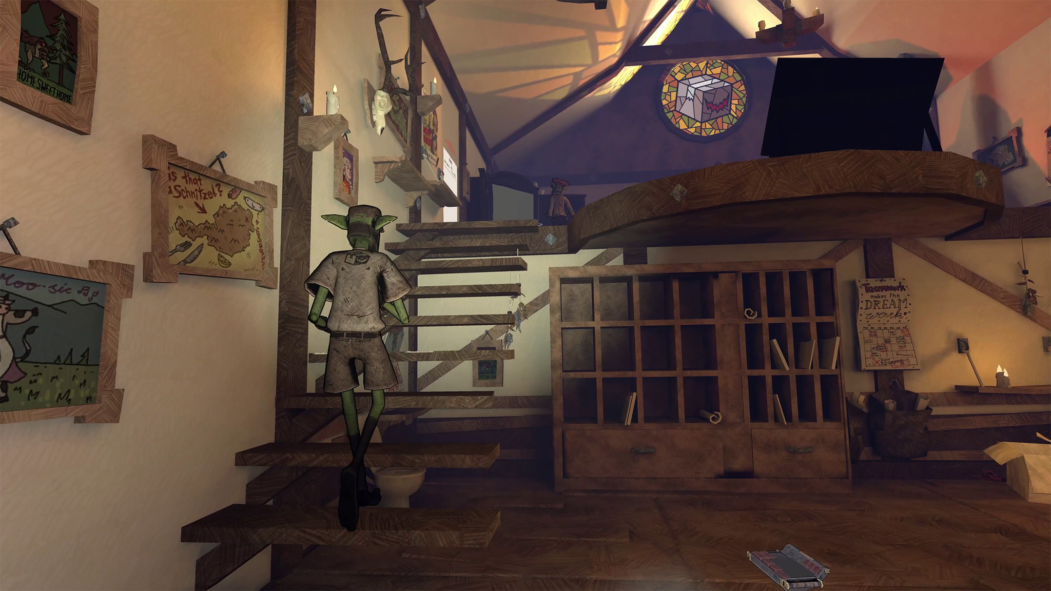 An official screenshot of Deadly Delivery VR's hub house