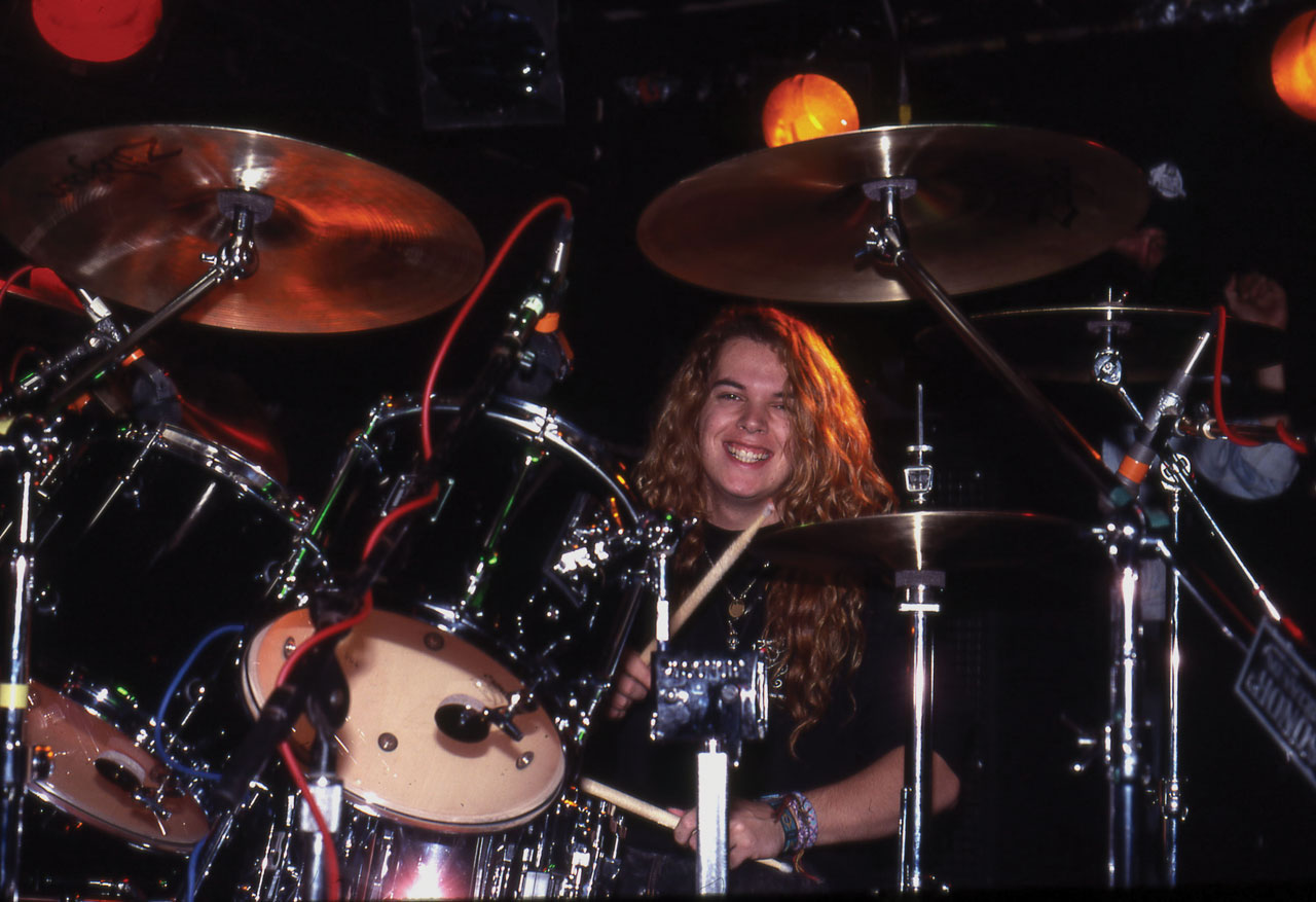 Iggor Cavalera of Sepultura playing live in 1989