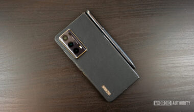 Honor Magic V2 Ultimate folded with included stylus