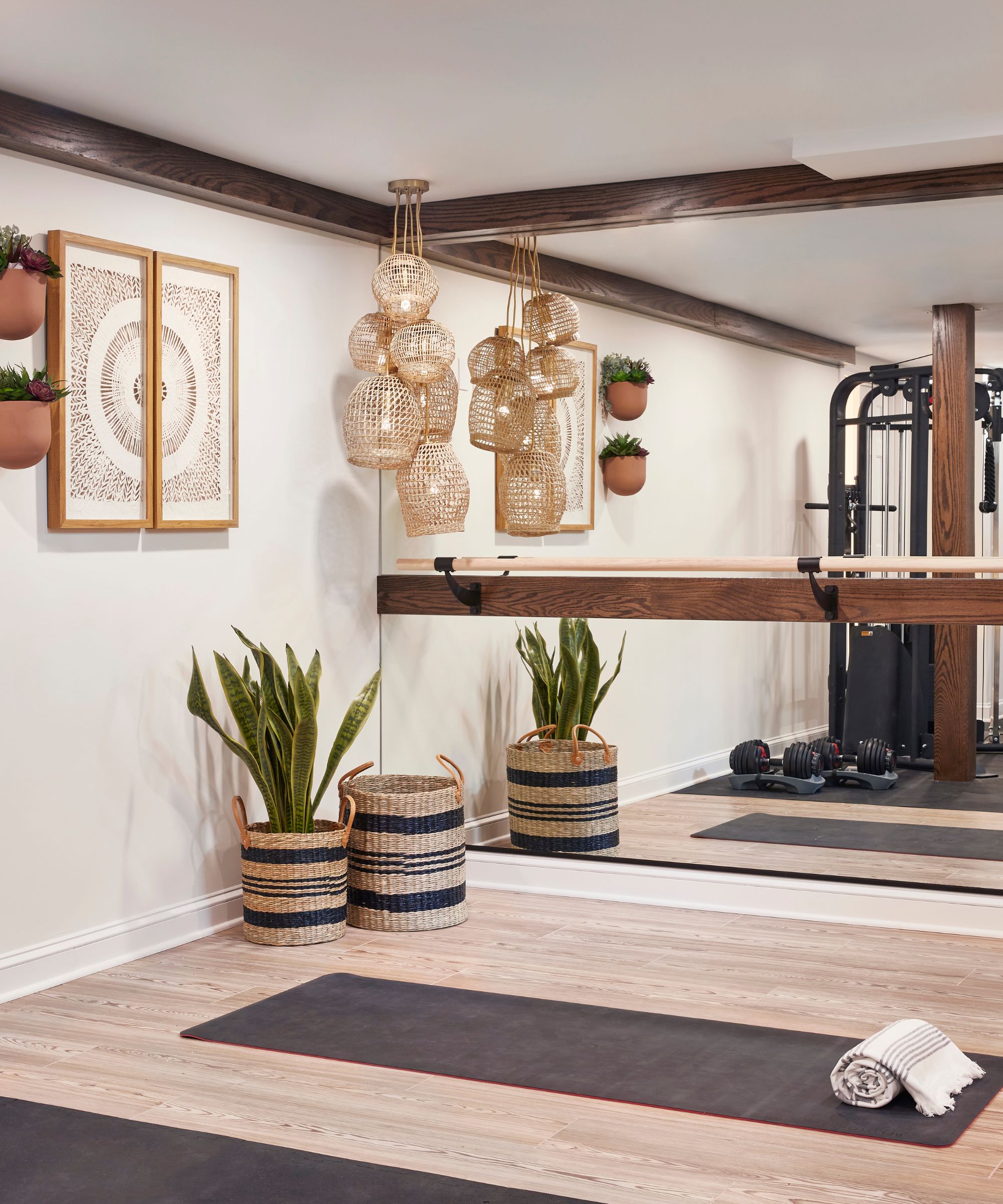 His and hers home yoga studio and gym
