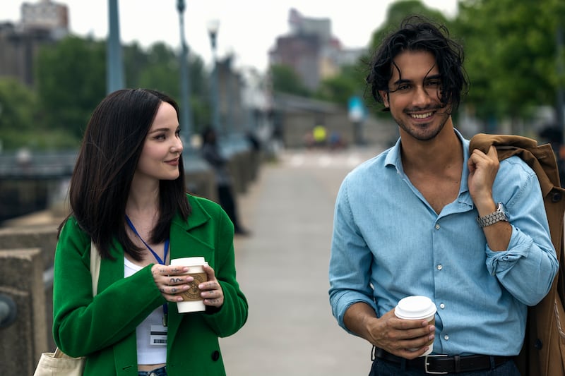 Dove Cameron as Ciara Wyse and Avan Jogia as Oliver Kennedy in Amazon Prime's 56 Days. Photograph: Jan Thijs/Amazon Content Services LLC