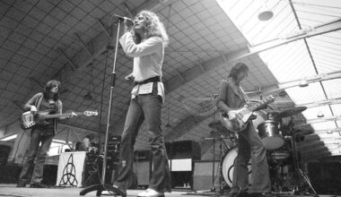 Led Zeppelin soundcheck on stage at Oude Rai on 27th May 1972 in Amsterdam, Netherlands