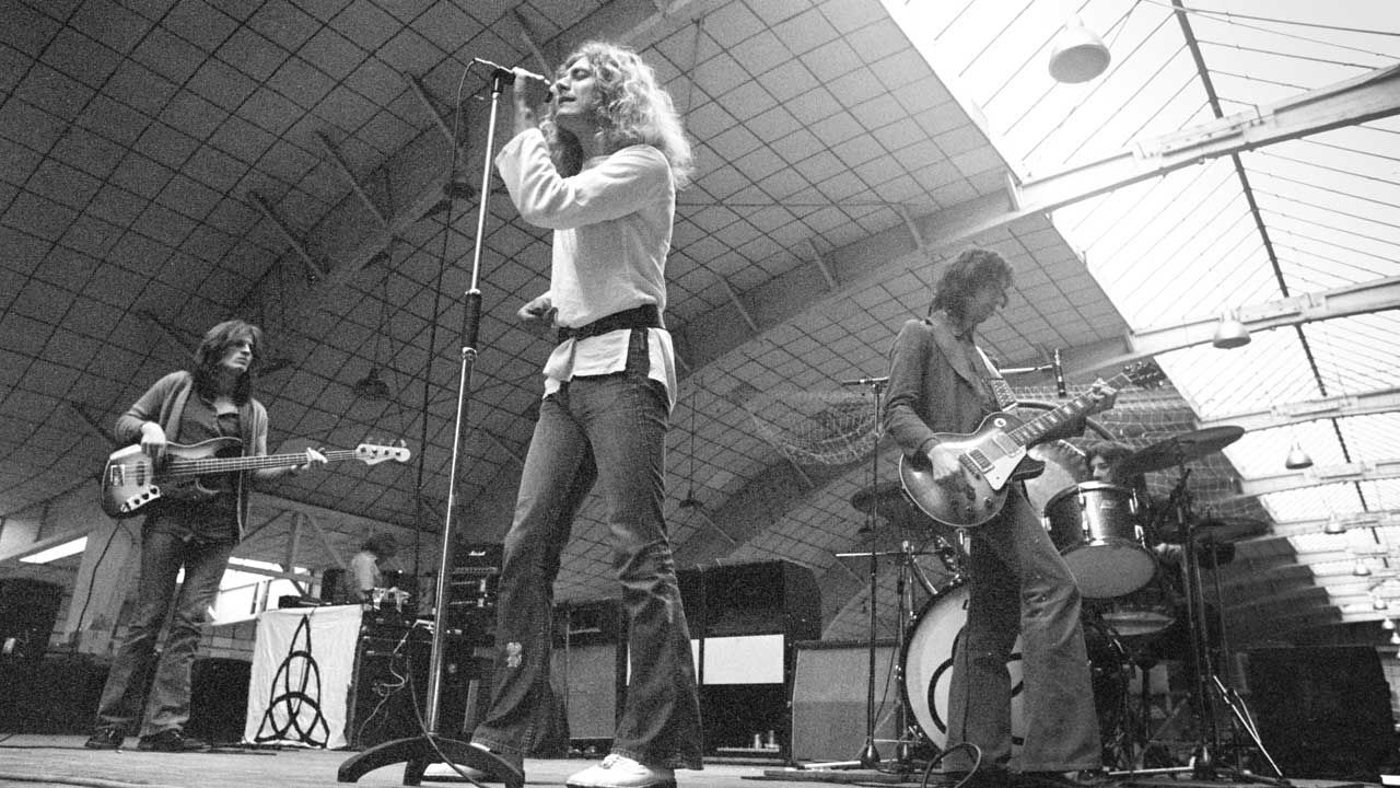 Led Zeppelin soundcheck on stage at Oude Rai on 27th May 1972 in Amsterdam, Netherlands