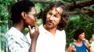 Whoopi Goldberg and Steven Spielberg on the set of 'The Color Purple'
