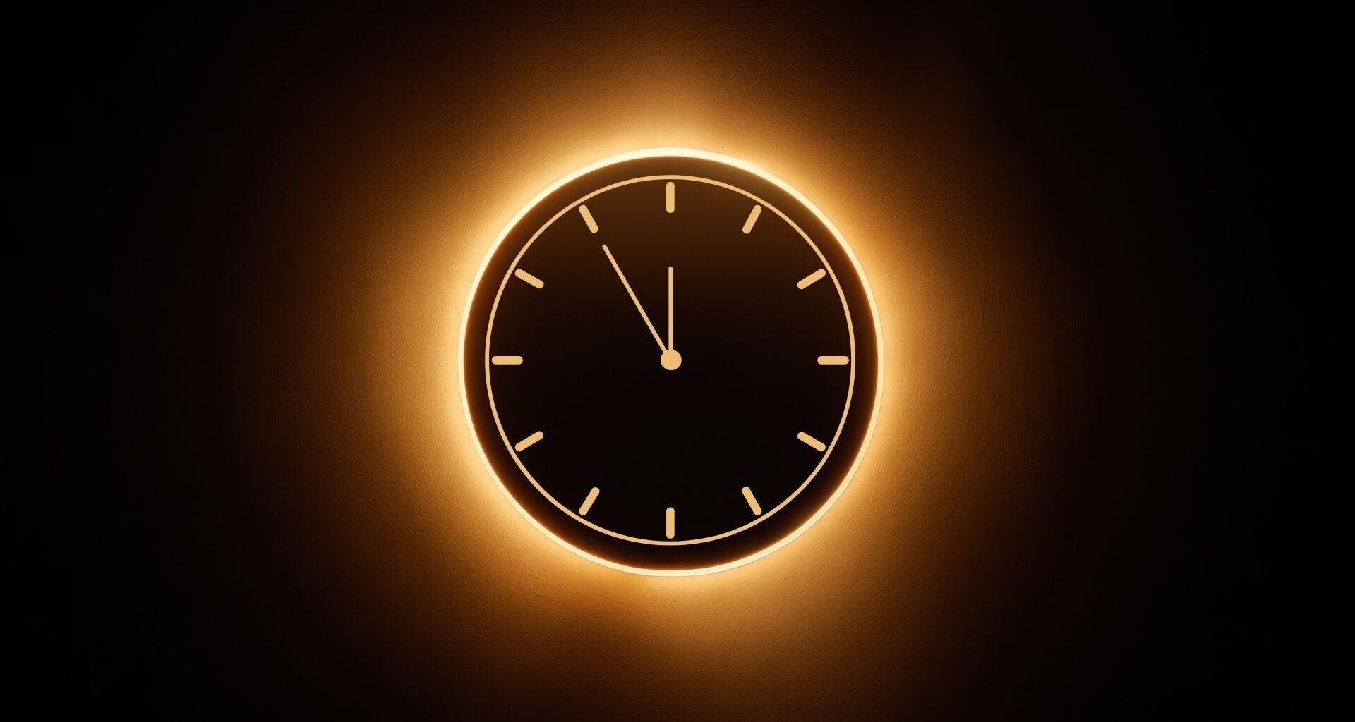graphic of an annular solar eclipse with a ring of fire in the center of the image. There is a vector image of a clock inside this eclipse.