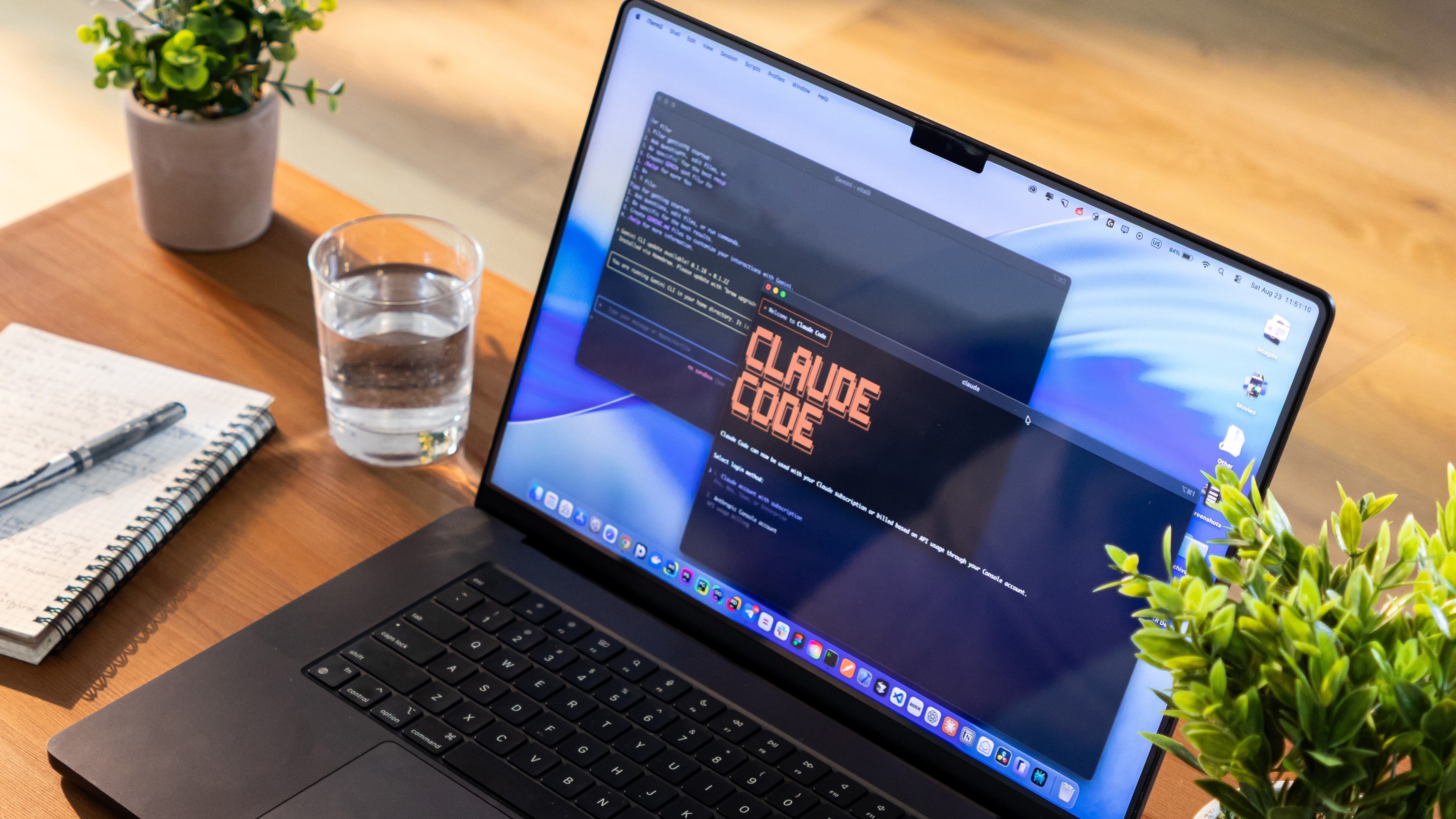 Claude Code image on laptop