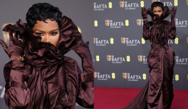 Teyana Taylor in custom Burberry at the 2026 BAFTAs.