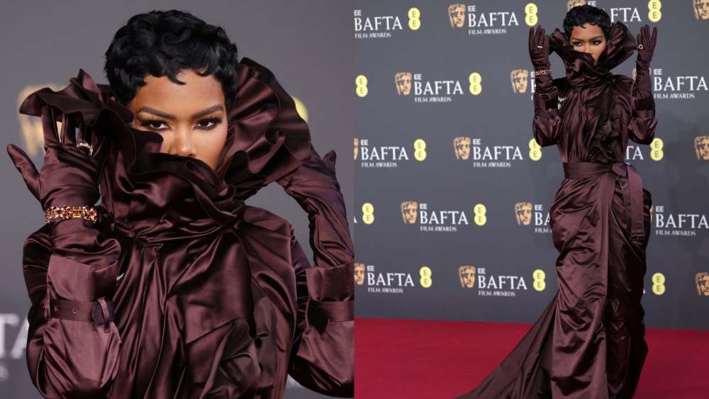 Teyana Taylor in custom Burberry at the 2026 BAFTAs.