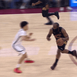 James Harden races through the Nets for the alley-oop to Donovan Mitchell.