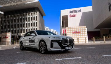 David Hockney’s BMW Art Car presented in Doha as part of the BMW Art Car World Tour.