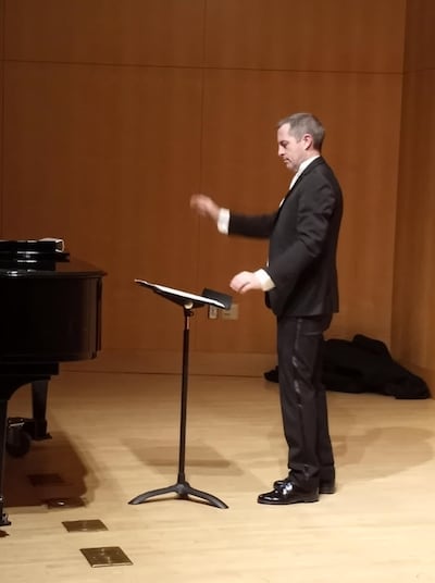 Stephen Reynolds conducts at Dumke Recital Hall at the University of Utah in Salt Lake City on May 9, 2025.