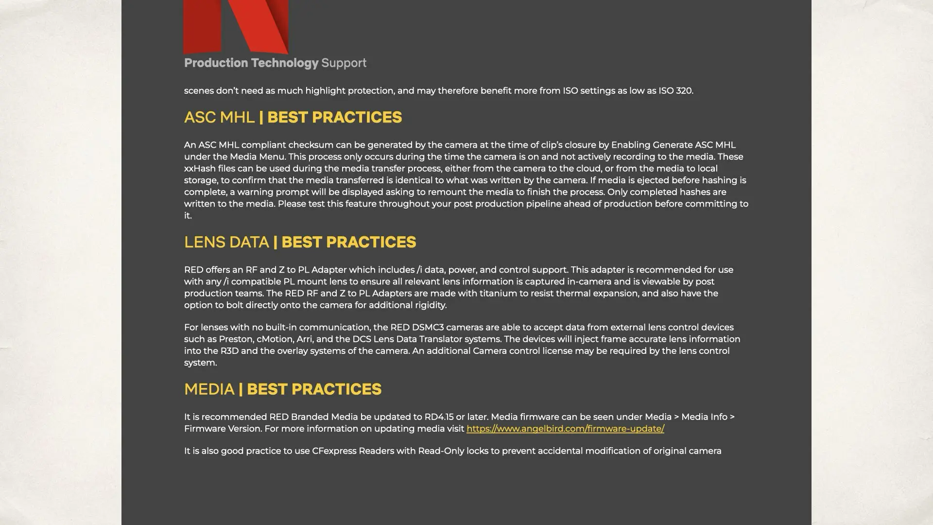 RED V-RAPTOR XE 8K VV: Netflix Production Guide