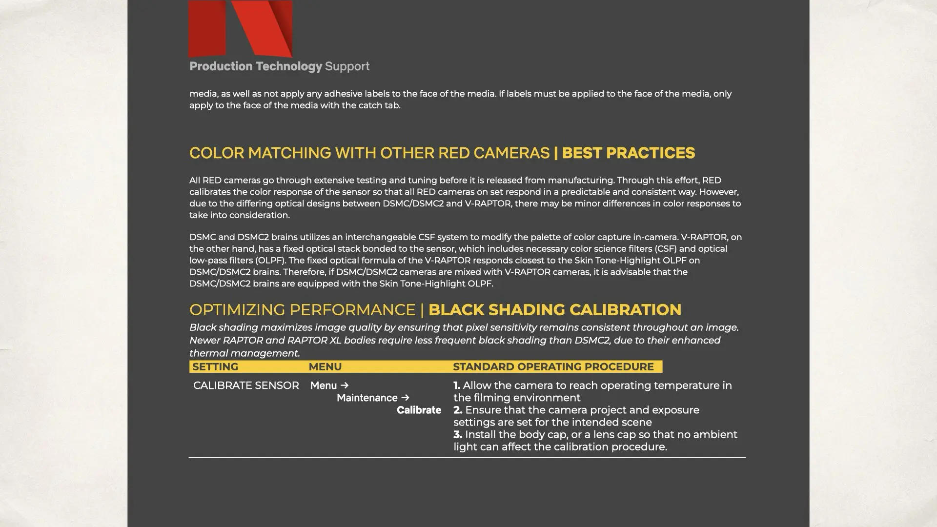 RED V-RAPTOR XE 8K VV: Netflix Production Guide