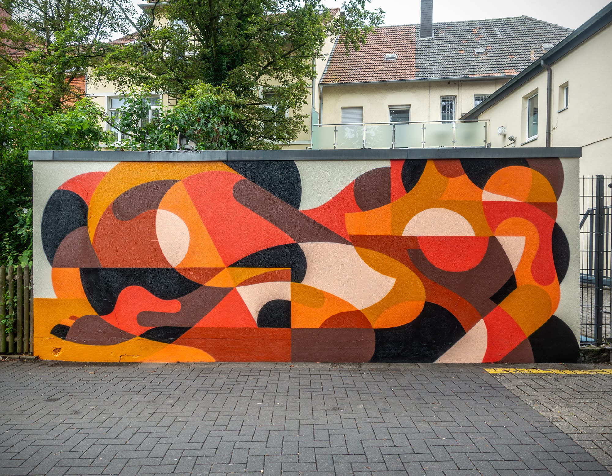 a vibrant abstracted mural by James Reka