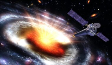 Satellite,supervising,bursting,star.,big,bang,survey,concept.,elements,furnished