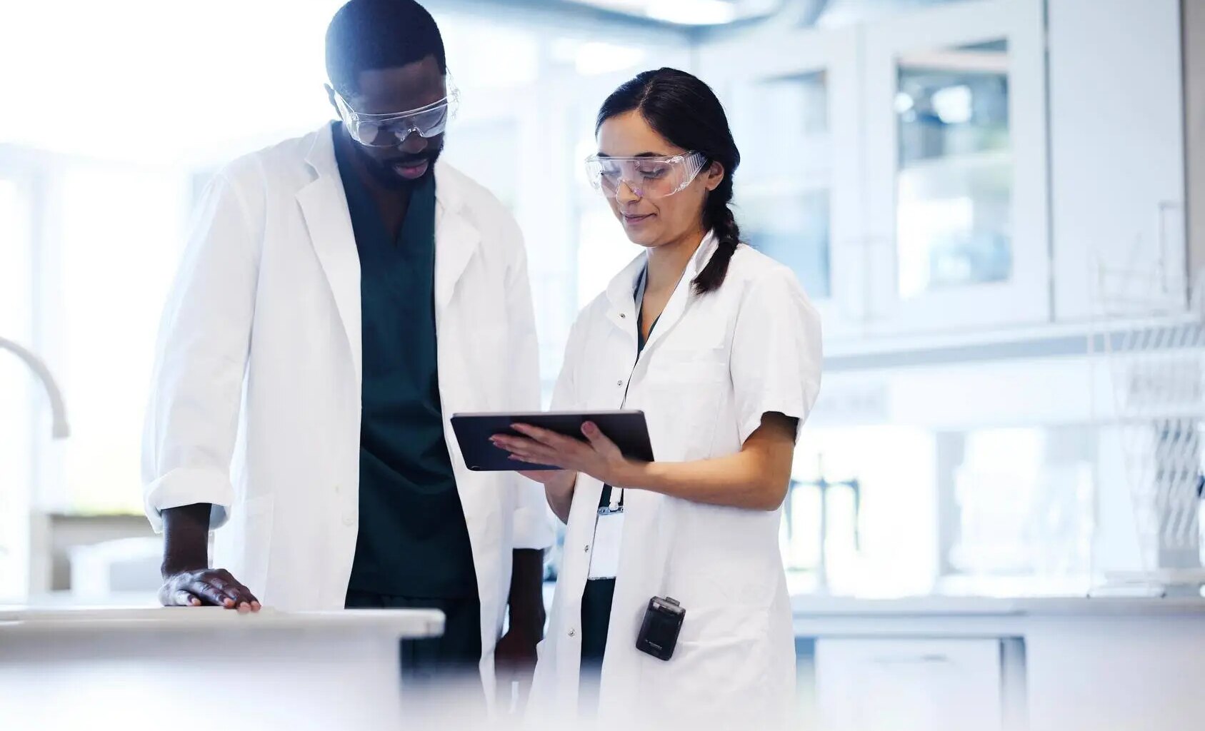 Scientists working together in a laboratory
