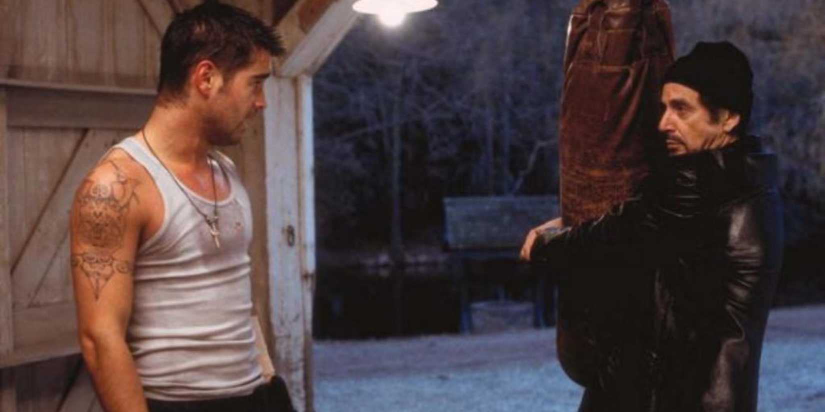 Colin Farrell boxes with Al Pacino in The Recruit