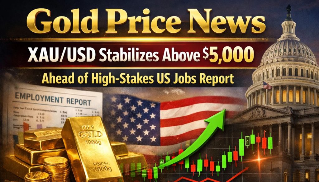 Gold Price News: XAU/USD Stabilizes Above $5,000 Ahead of High-Stakes US Jobs Report