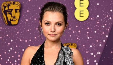 Mia McKenna-Bruce Shimmers in a Black and Silver Sequined Evening Gown at the 2026 BAFTAs