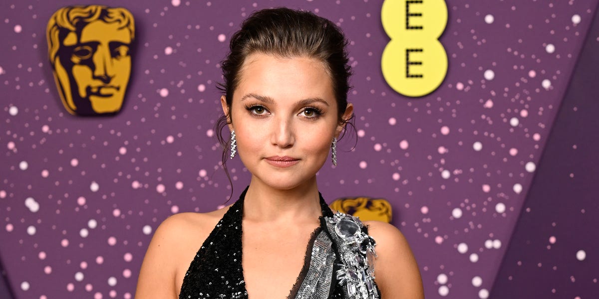 Mia McKenna-Bruce Shimmers in a Black and Silver Sequined Evening Gown at the 2026 BAFTAs