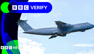 BBC Verify: Tracking shows US military jets heading towards Middle East as Trump warns Iran