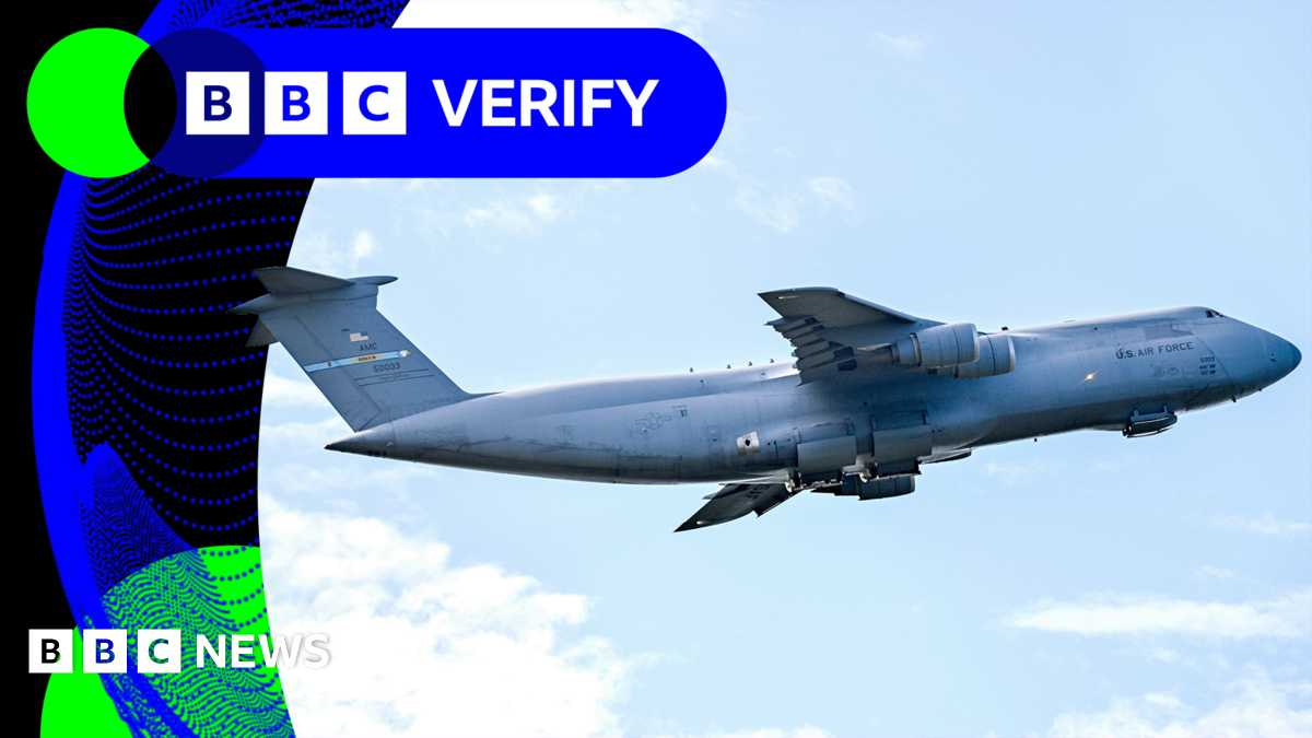 BBC Verify: Tracking shows US military jets heading towards Middle East as Trump warns Iran