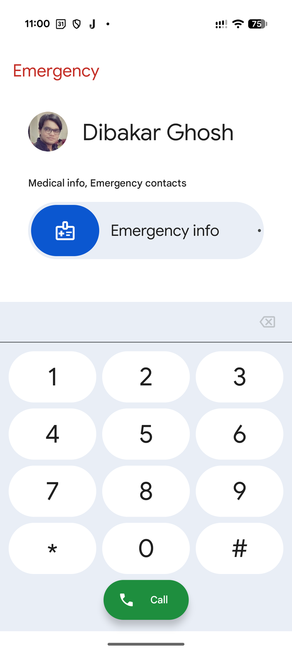 Accessing Emergency medical information from Android lockscreen.