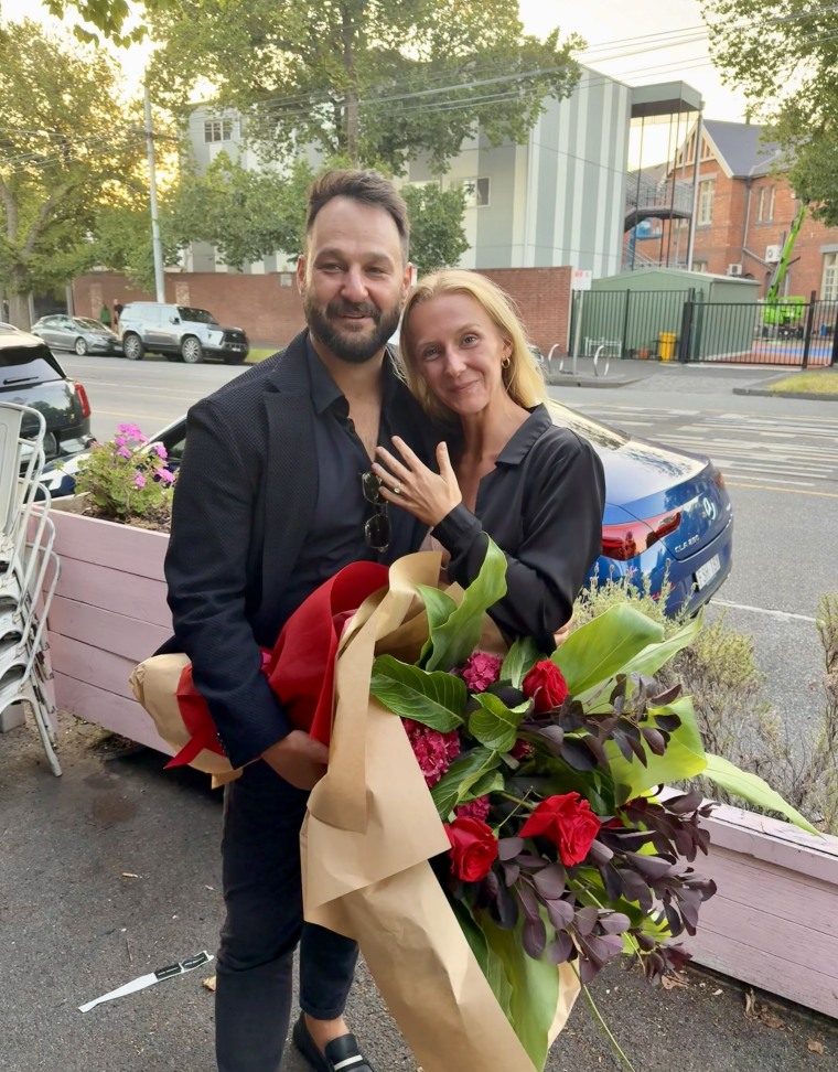 Amy Griffin shows off her engagment ring.