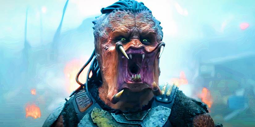 Dek roaring in Predator: Badlands