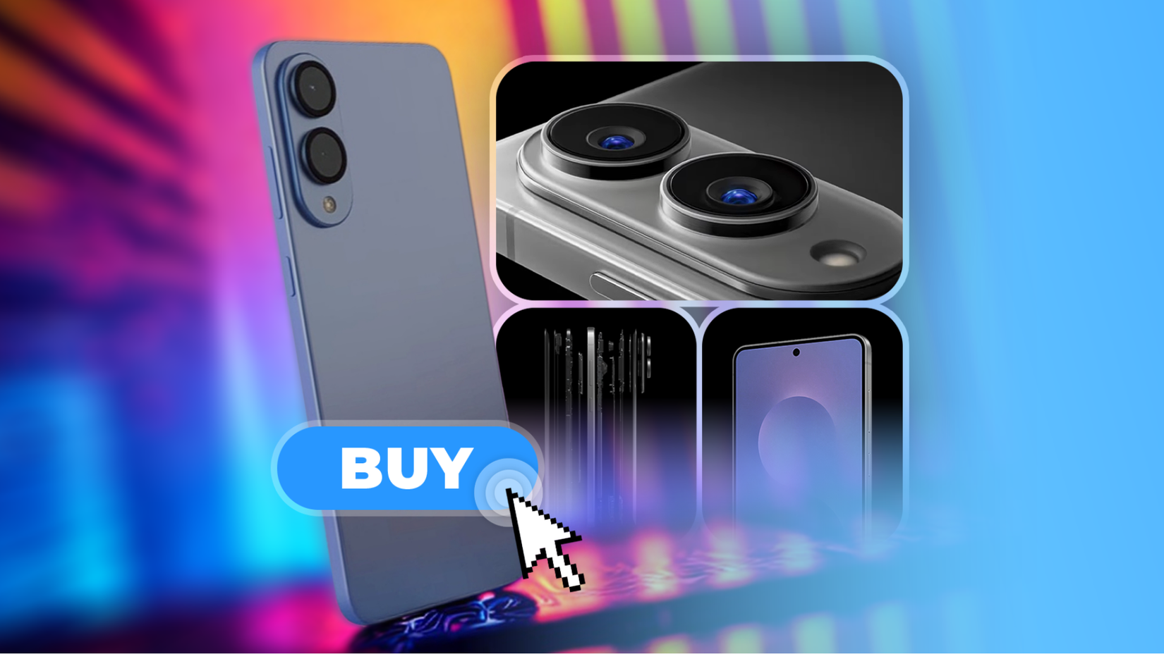 An S25 Edge with some of its features highlighted and a buy button.