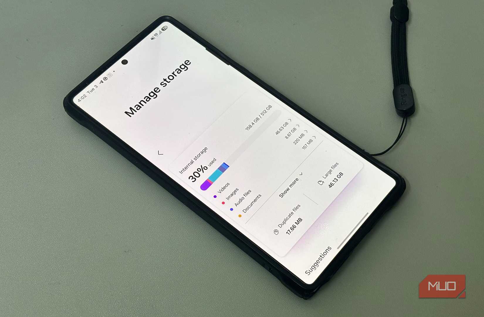 Android storage overview showing gradual space usage