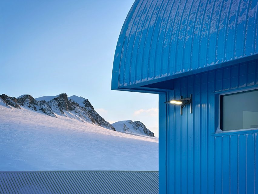 Wind deflector on Antarctic base