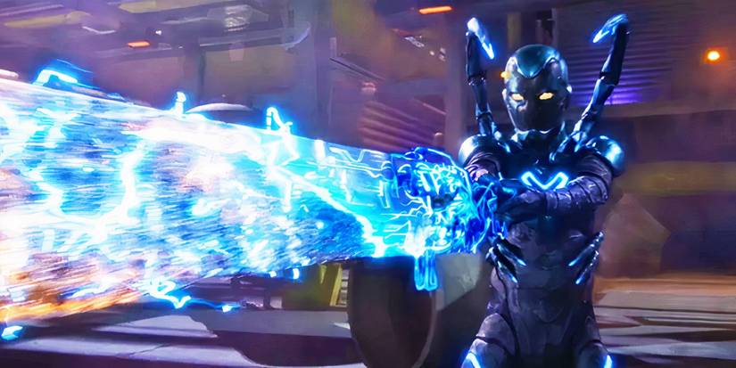 Blue Beetle making a sword in Blue Beetle