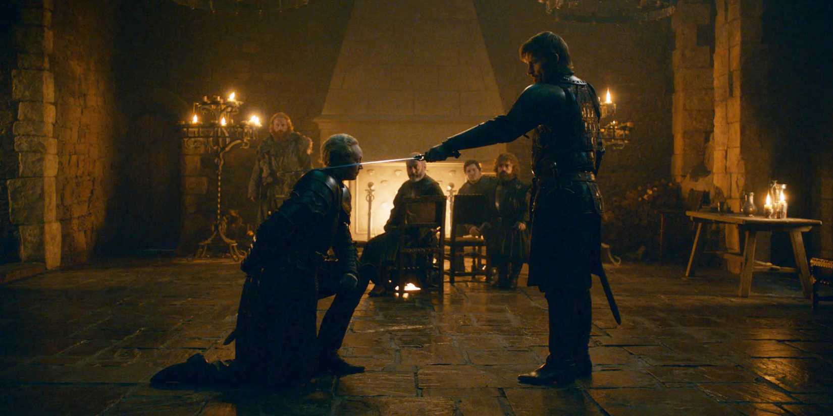Brienne of Tarth Knighted by Jaime Lanniser in Game of Thrones
