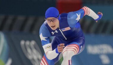 Jordan Stolz aims for 3rd Olympic gold in speed skating. Here's how to watch him in the men's mass start event