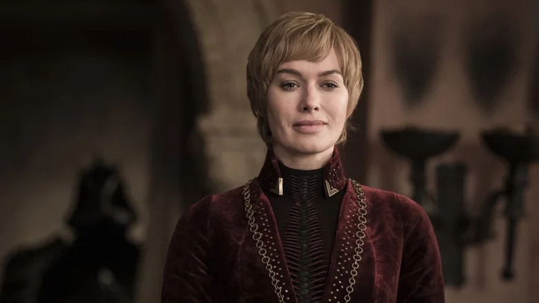 Cersei Lannister in red top on Game of Thrones
