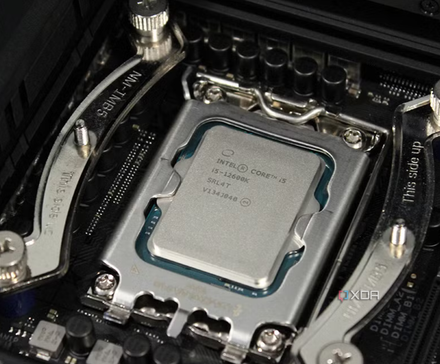 Intel Core i5-12600K installed in motherboard