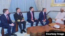 Admiral Brad Cooper (second from left), commander of the US Central Command, joins the US team during negotiations in Oman.