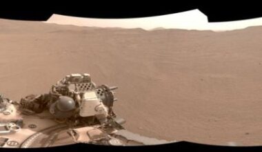 Panorama images like this one are helping Perseverance be more autonomous on Mars. The rover uses a new algorithm to compare these images to orbital images and pinpoint its location Mars without human help. The system is called Mars Global Localization. Image Credit: NASA/JPL-Caltech