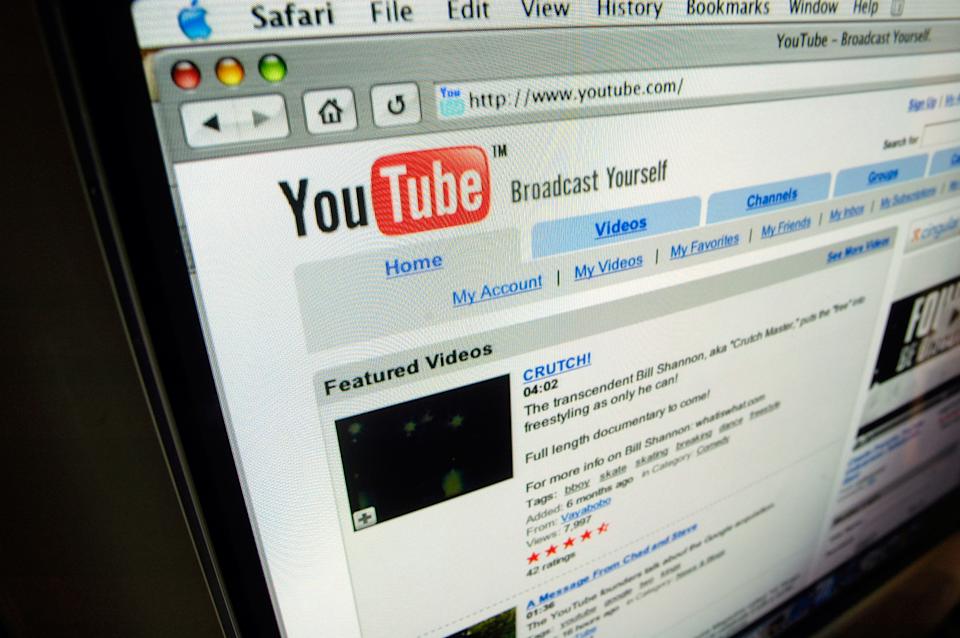 The YouTube homepage as displayed on a computer screen in October 2006